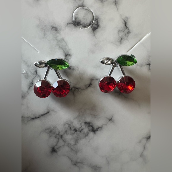 Cherry Lovers Set – Coin Purse, Earrings & Keychain / Charm - Picture 1 of 6